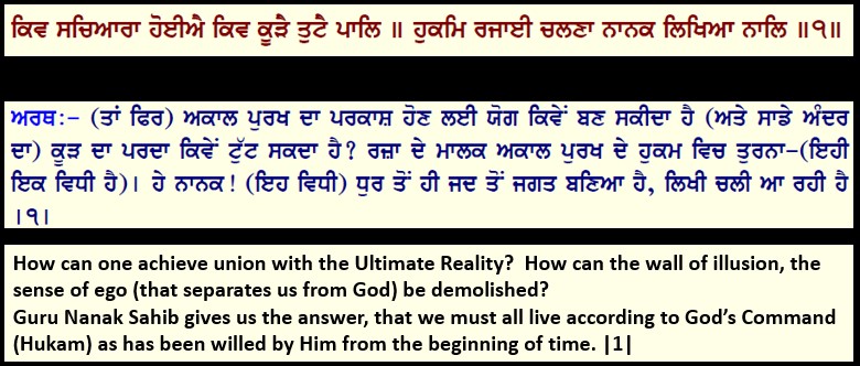 Gurbani scripture — Japji Sahib, Pauri 1